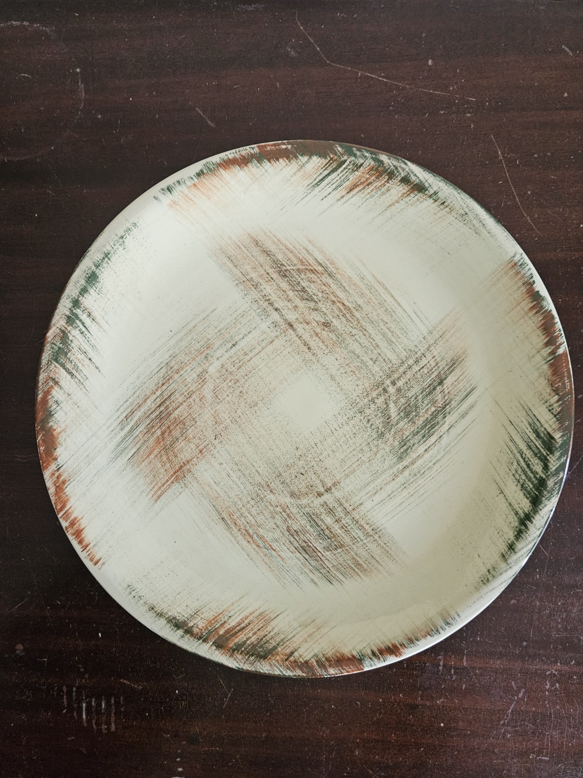 VINTAGE VERNONWARE Raffia Chop Plate 12.25\