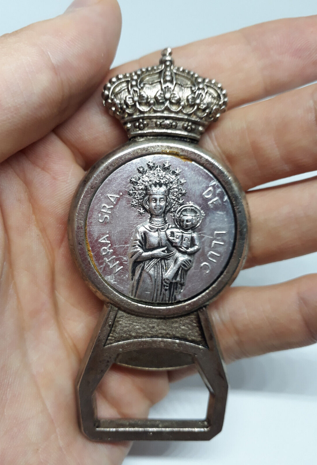 Antique Rare Opener Medal Religious Ntra Sra De Lucc Old Spanish Collectible
