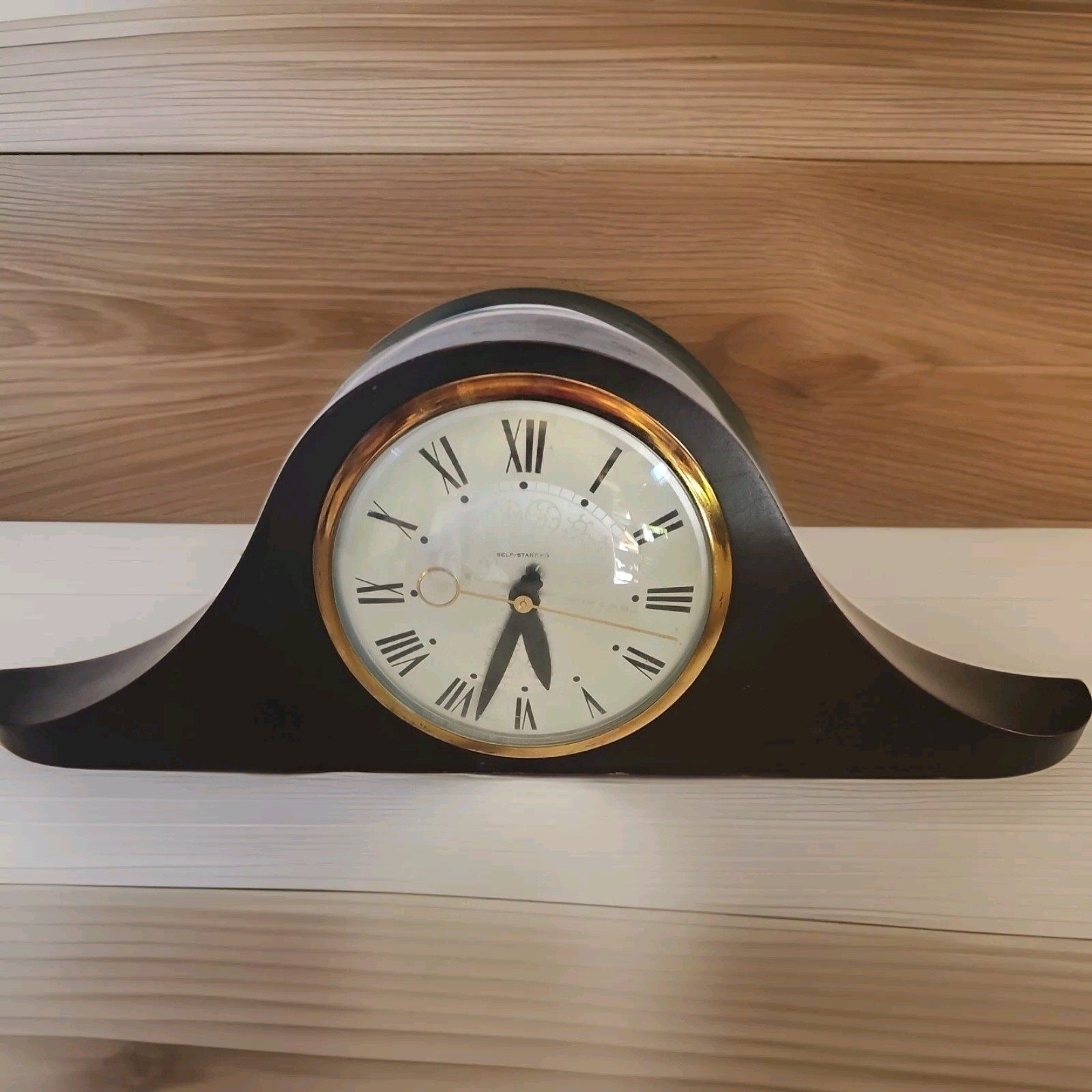VINTAGE Lanshire Wooden Mantel Clock - Solid Wood 20\