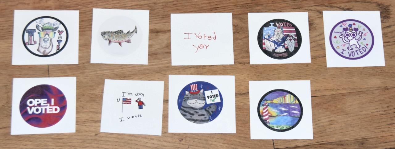 Complete Set of Nine (9) Michigan I Voted Stickers Election 2024 Werewolf Plus Complete Set of Nine (9) Michigan I Voted Stickers Election 2024 Werewolf Plus