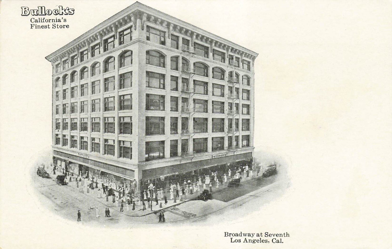 Vintage Bullock's Department Store Los Angeles CA Broadway 7th Postcard 1900s Vintage Bullock's Department Store Los Angeles CA Broadway 7th Postcard 1900s