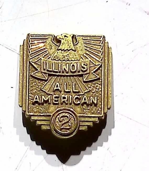 Vintage Illinois All American Pin Eagle Military Sports Collectible