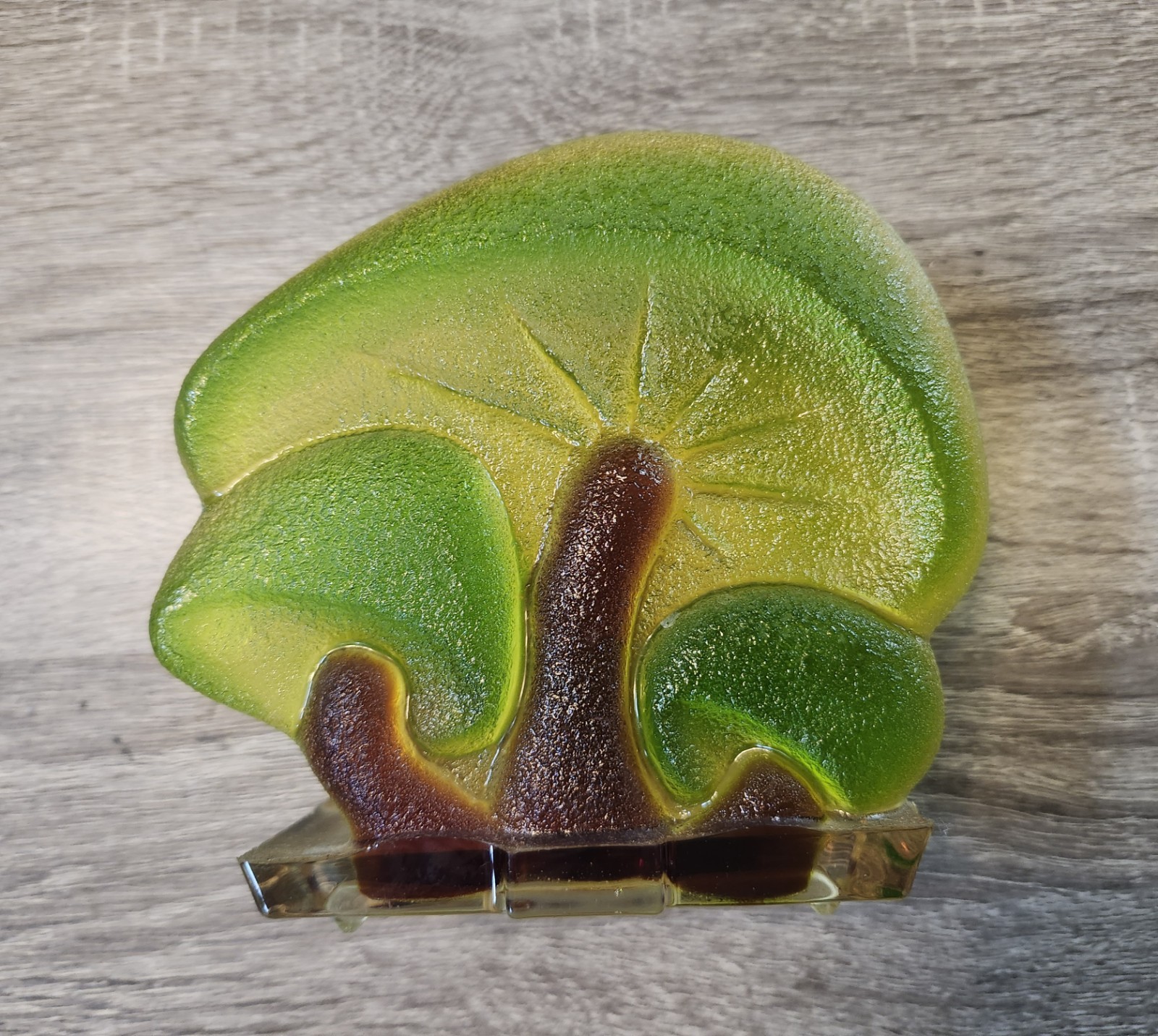 Vintage MCM Resin Mushroom Napkin Letter Holder Rough Texture Green Yellow Brown Vintage MCM Resin Mushroom Napkin Letter Holder Rough Texture Green Yellow Brown