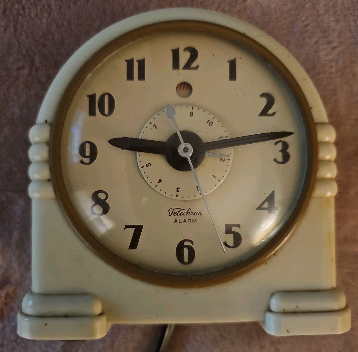 Vintage Telechron Model 1 War Alarm Clock Art Deco Electric Untested