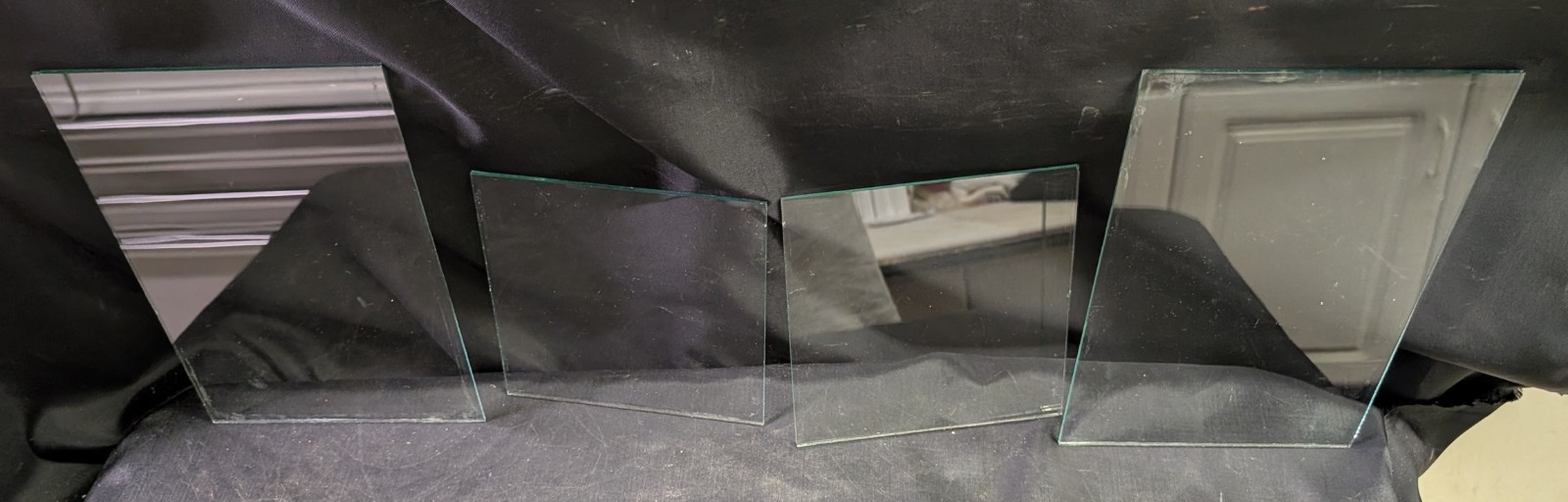 Set of Original Seeburg 100-C Jukebox front glass panels for Title Strips
