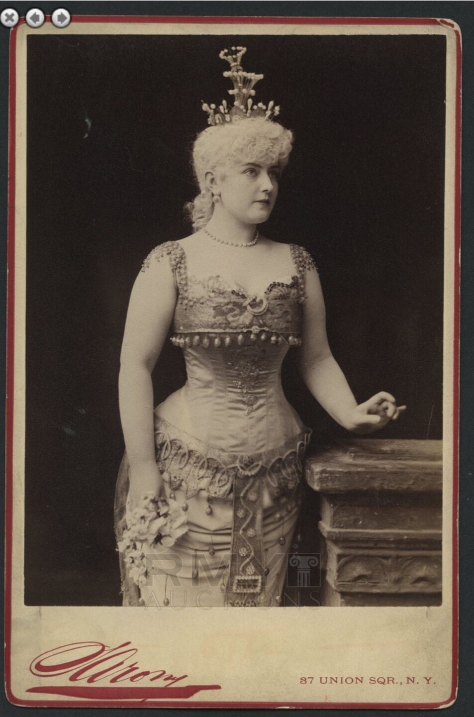 1880s Lillian Russell -Famous Model/Actress- Large Vintage Sorony Cabinet Photo