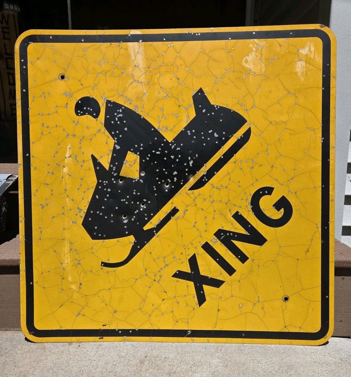 Vintage Snowmobile Crossing Xing Metal Road Street Sign 30