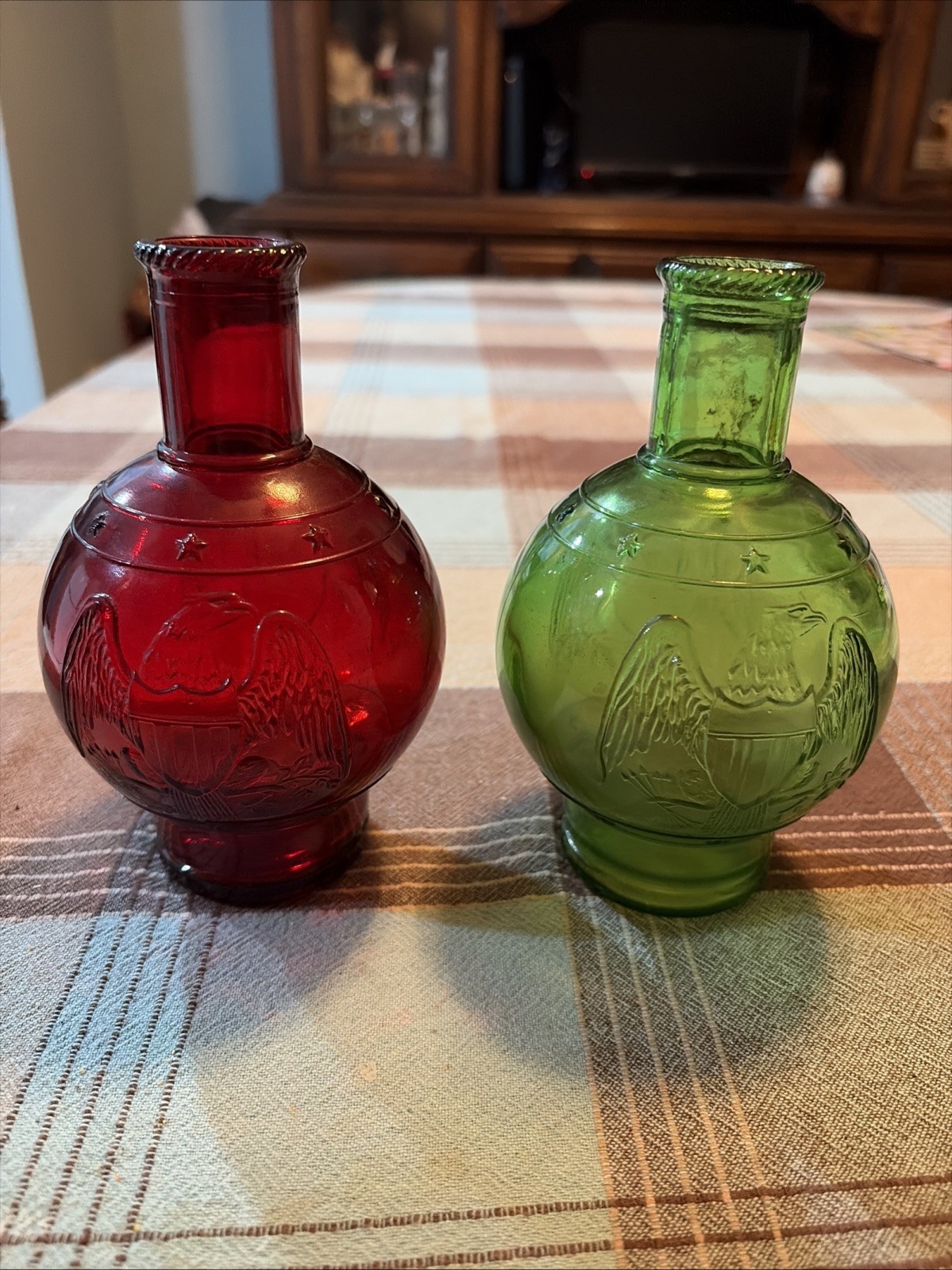 Wheaton NJ glass fire extinguisher bottles Red And Green Glass
