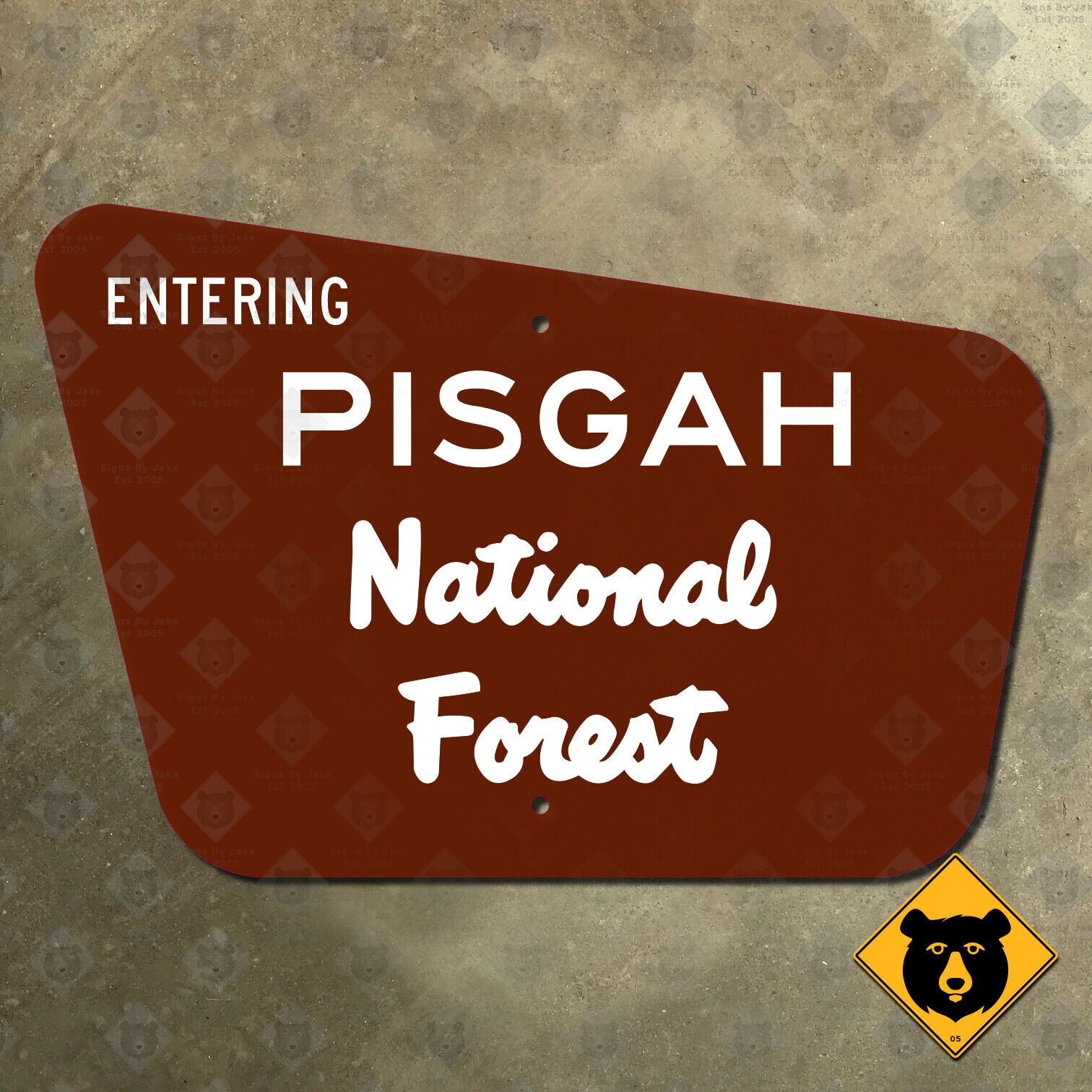 North Carolina Entering Pisgah National Forest highway road sign Asheville 21x14
