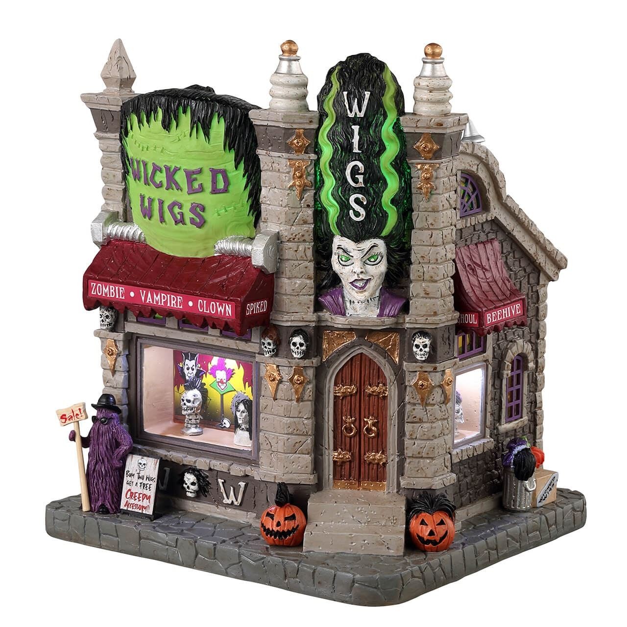 Lemax Spooky Town Halloween Village Wicked Wigs with a Tall Wigs Face 35014 Lemax Spooky Town Halloween Village Wicked Wigs with a Tall Wigs Face 35014