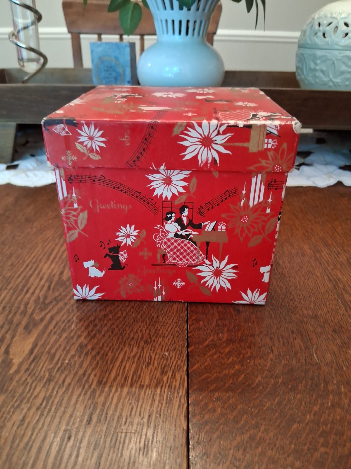 Antique JL Hudson Department Store Detroit small gift Box Christmas 