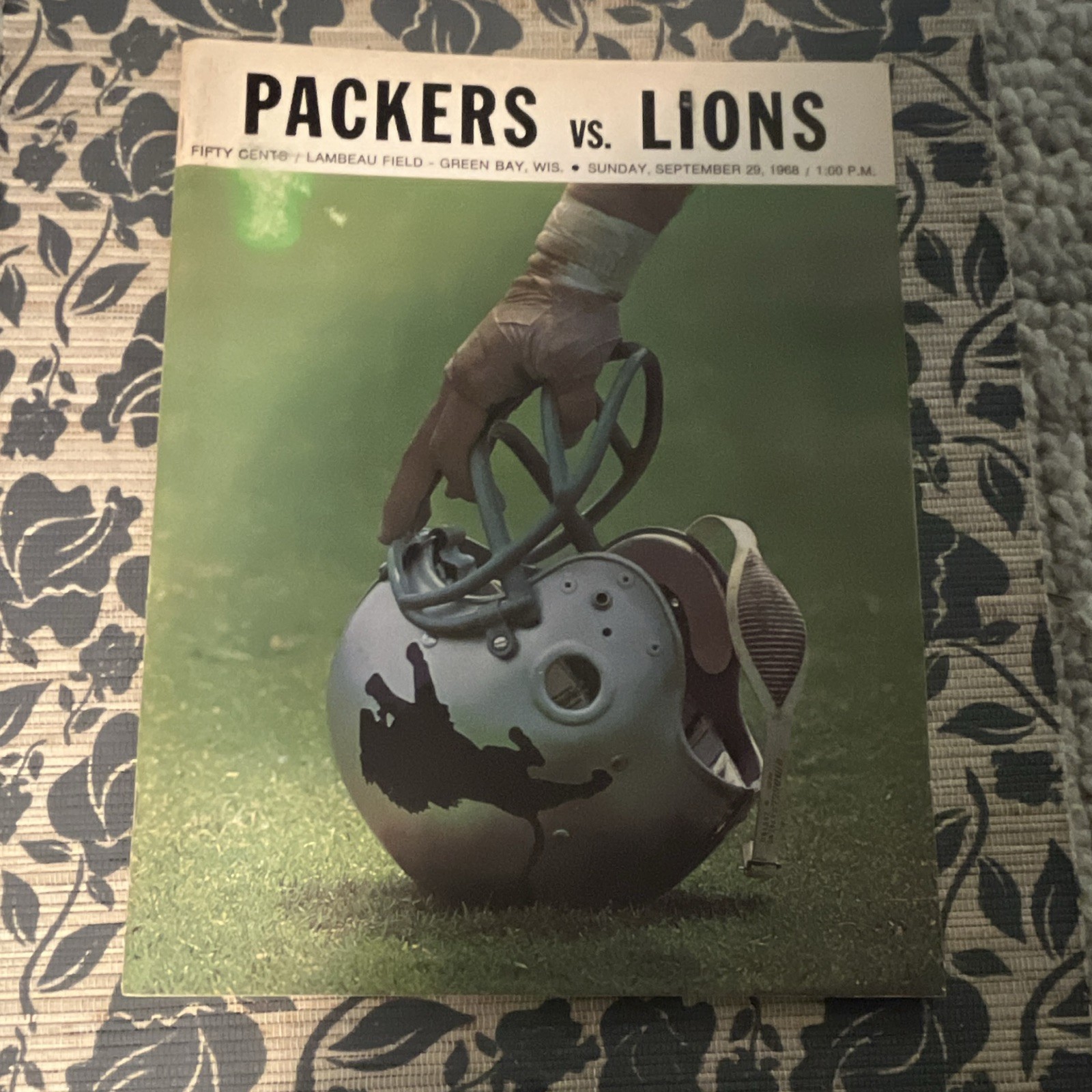 1968  Packers vs Lions Program Sept 29 1968