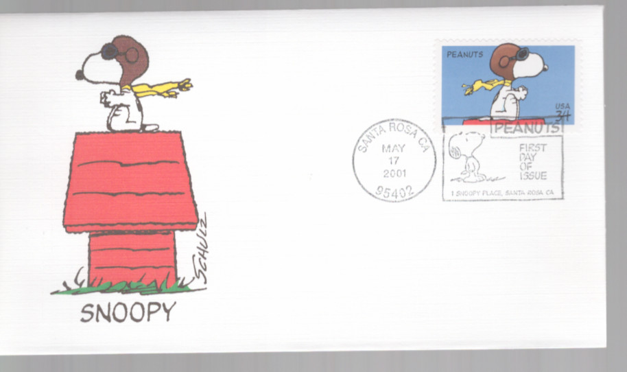 2001 First Day Cover - honoring Peanuts/Snoopy - Fleetwood