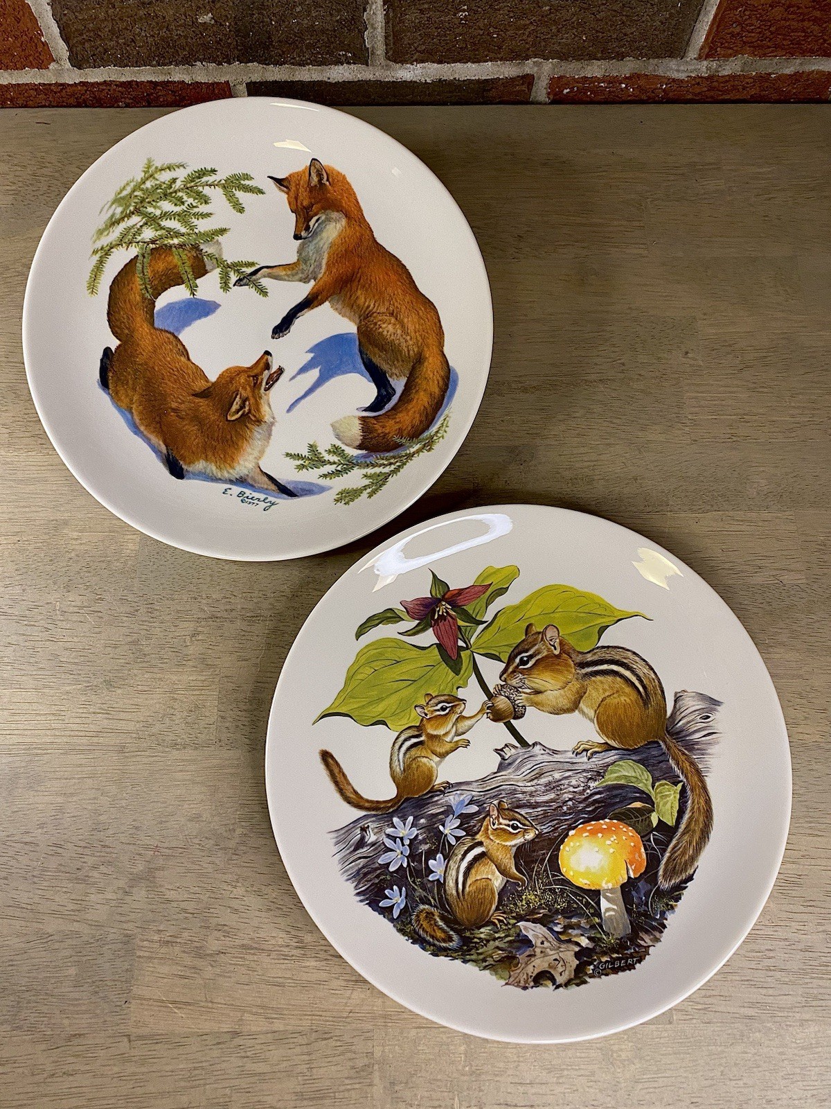 Vintage 1977 Halbert’s Plate Foxes & Evergreen  And Squirrels Limited Edition