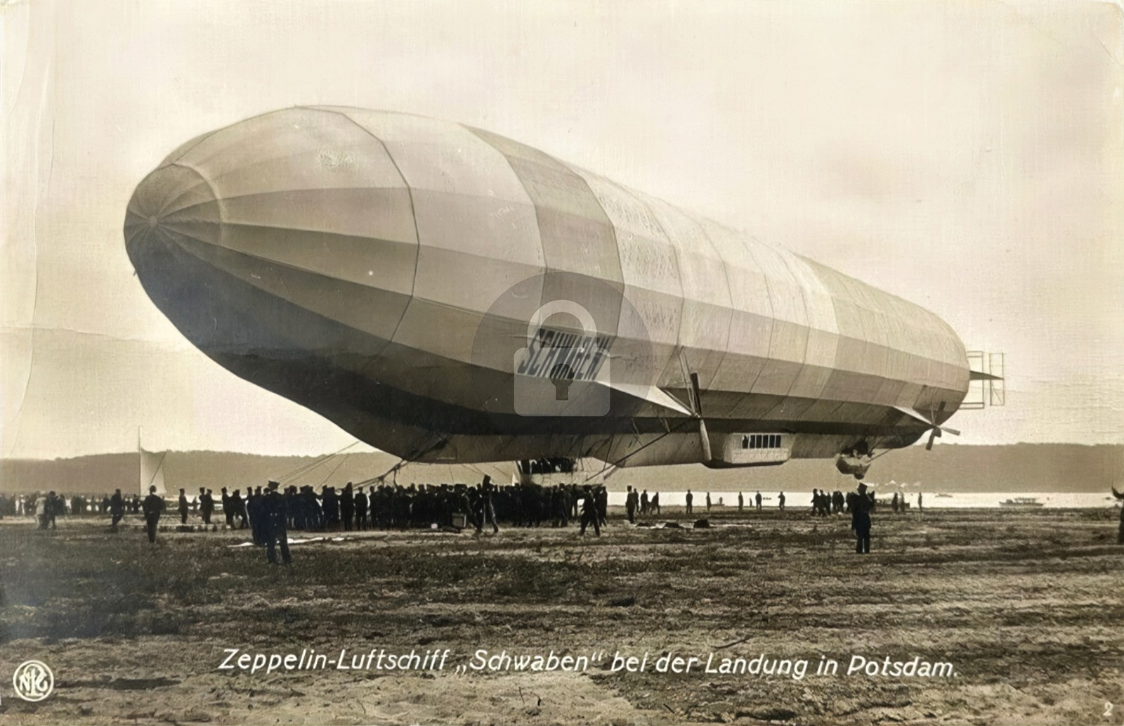Zeppelin Luftschiff Schwaben RPPC Photo Postcard COPY