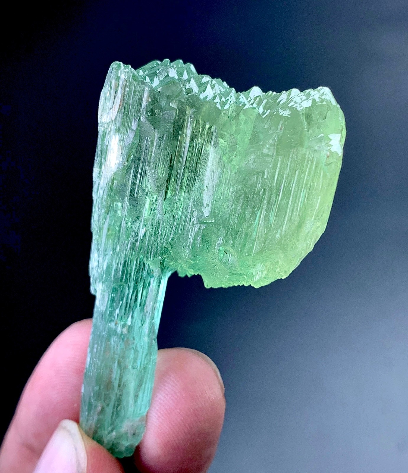 Hiddenite Etched Kunzite Crystal Specimen From Afghanistan - 121 Carat