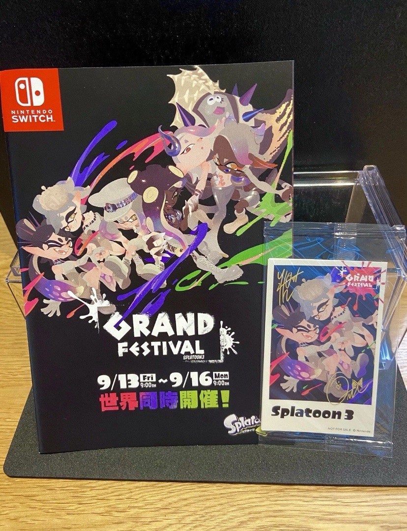 Splatoon 3 Grand Festival Autographed Bromide Photo Cards & pamphlet