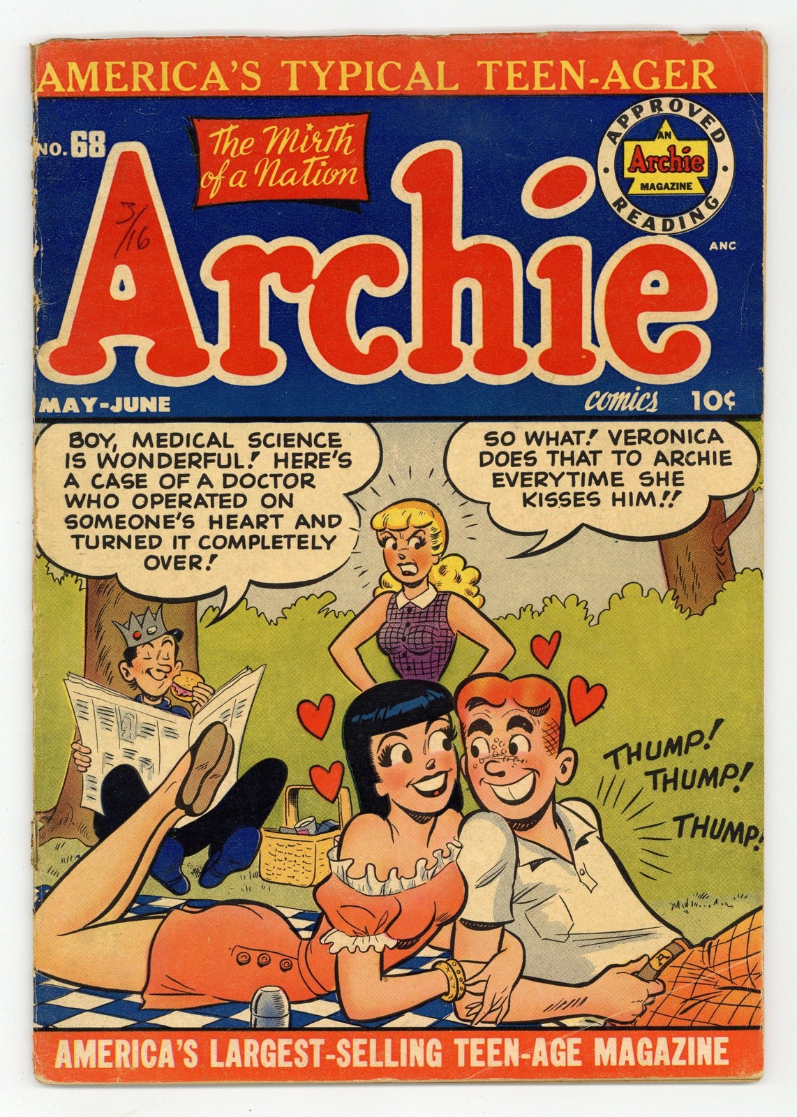 Archie #68 GD+ 2.5 1954