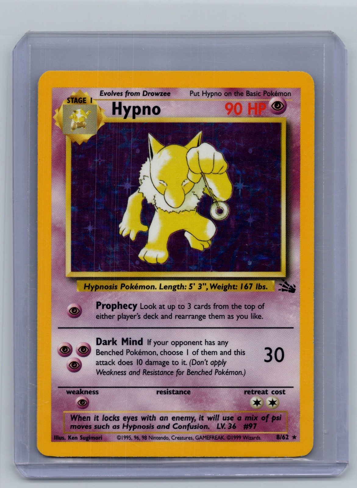 (NM) Hypno 8/62 Holo - Pokemon Fossil