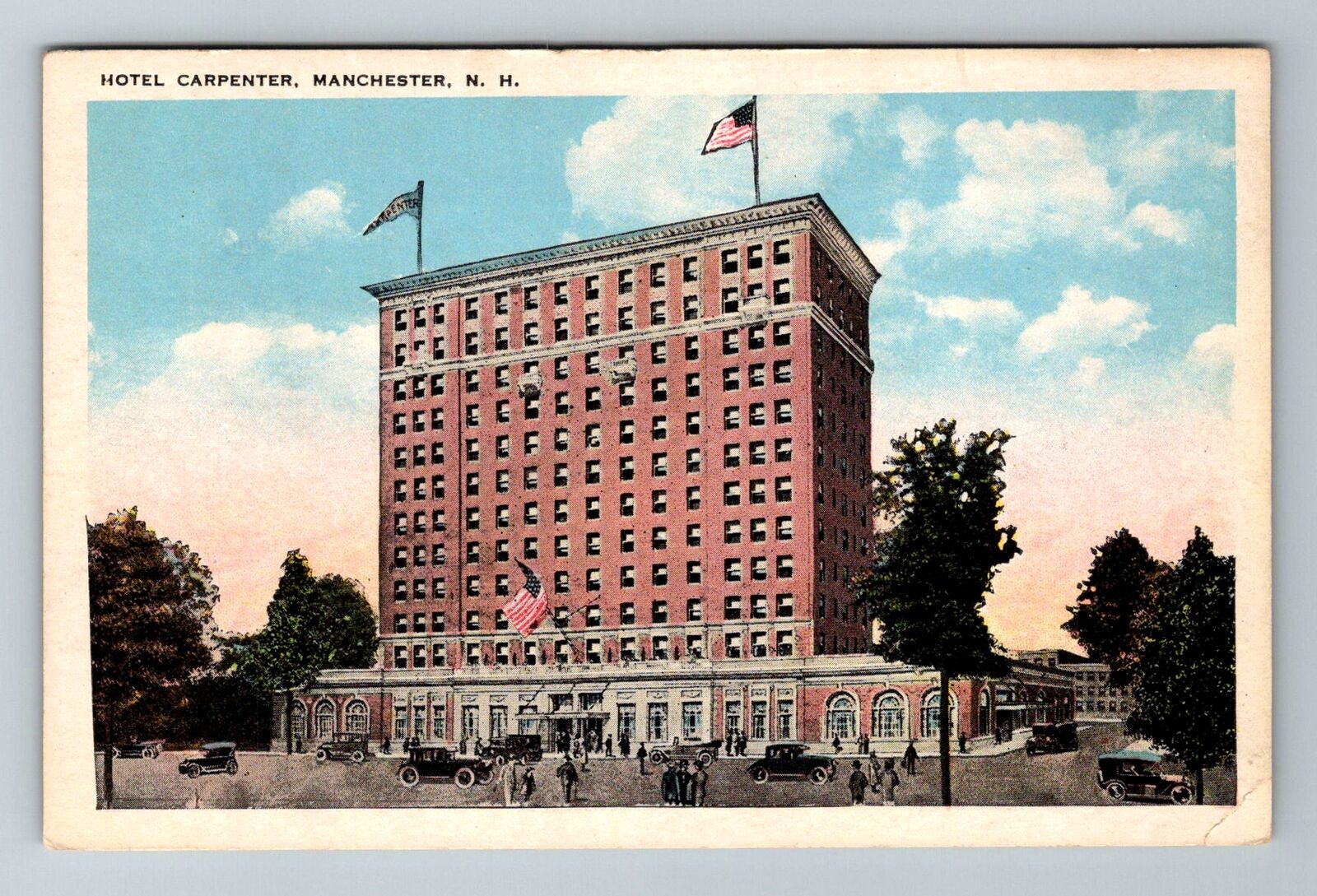 Manchester NH-New Hampshire, Hotel Carpenter, Advertising, Vintage Postcard