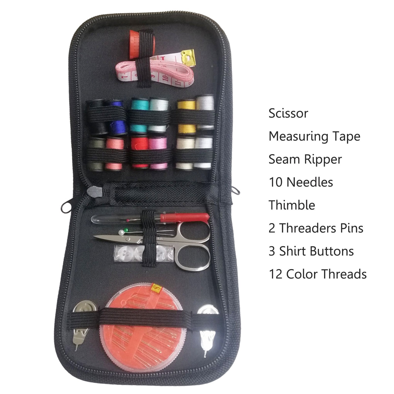 Black Mini Sewing Kit Portable Sewing Kit Home Travel Sewing Box Sewing Tools