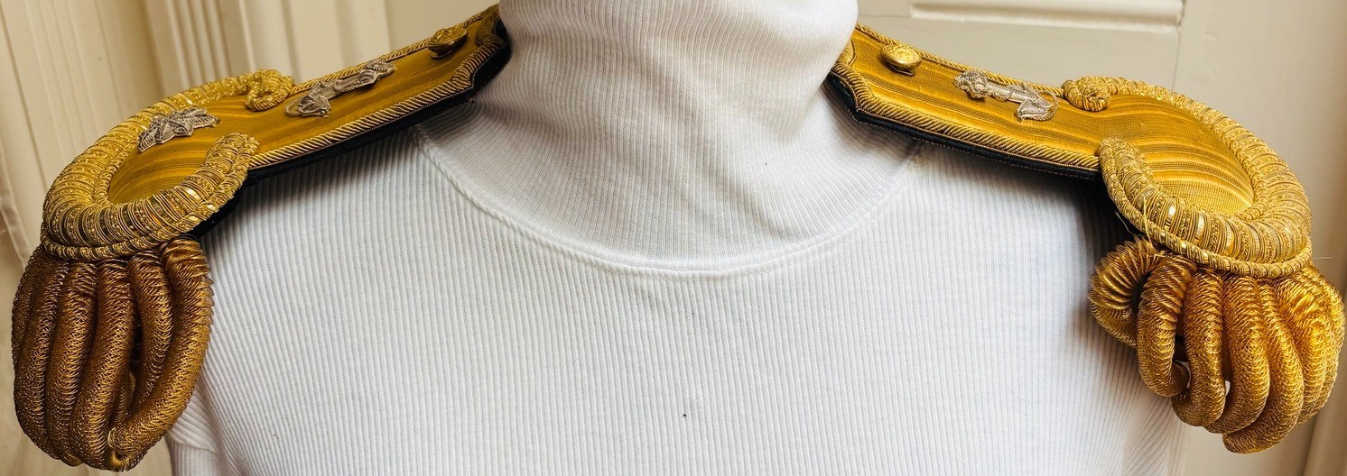 EPAULETTES~VINTAGE U.S.NAVY MILITARY IN BRASS~C: 1905-1939/EXQUISITE~ MADEFRANCE