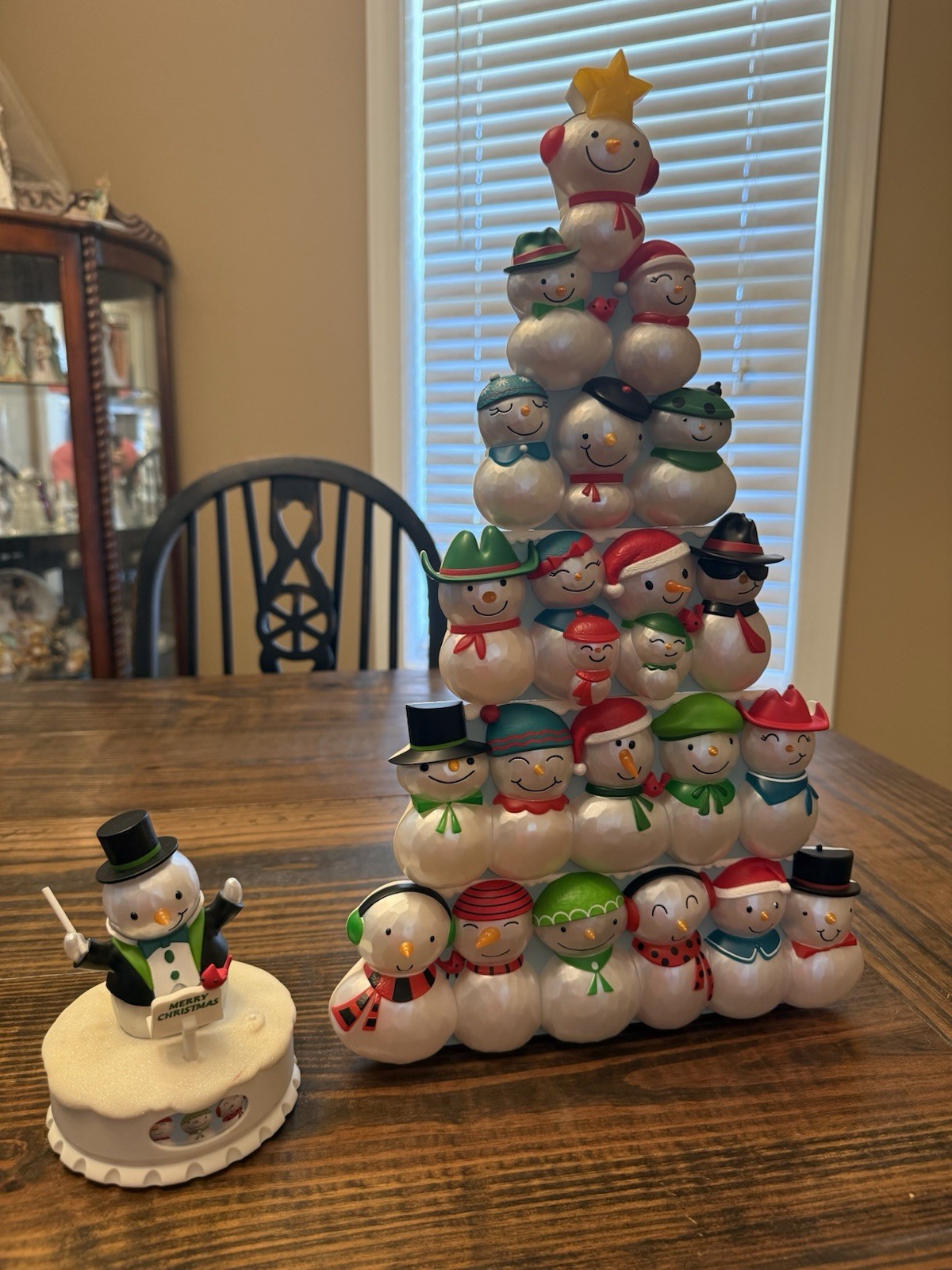 2014 Hallmark Christmas Concert Snowman Complete Set-Tested And Working