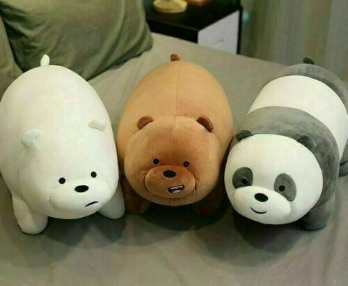 3pcs We Bare Bear Plush Ice Bear Doll Stuffed Doll Bedroom Animal Panda Bear Toy