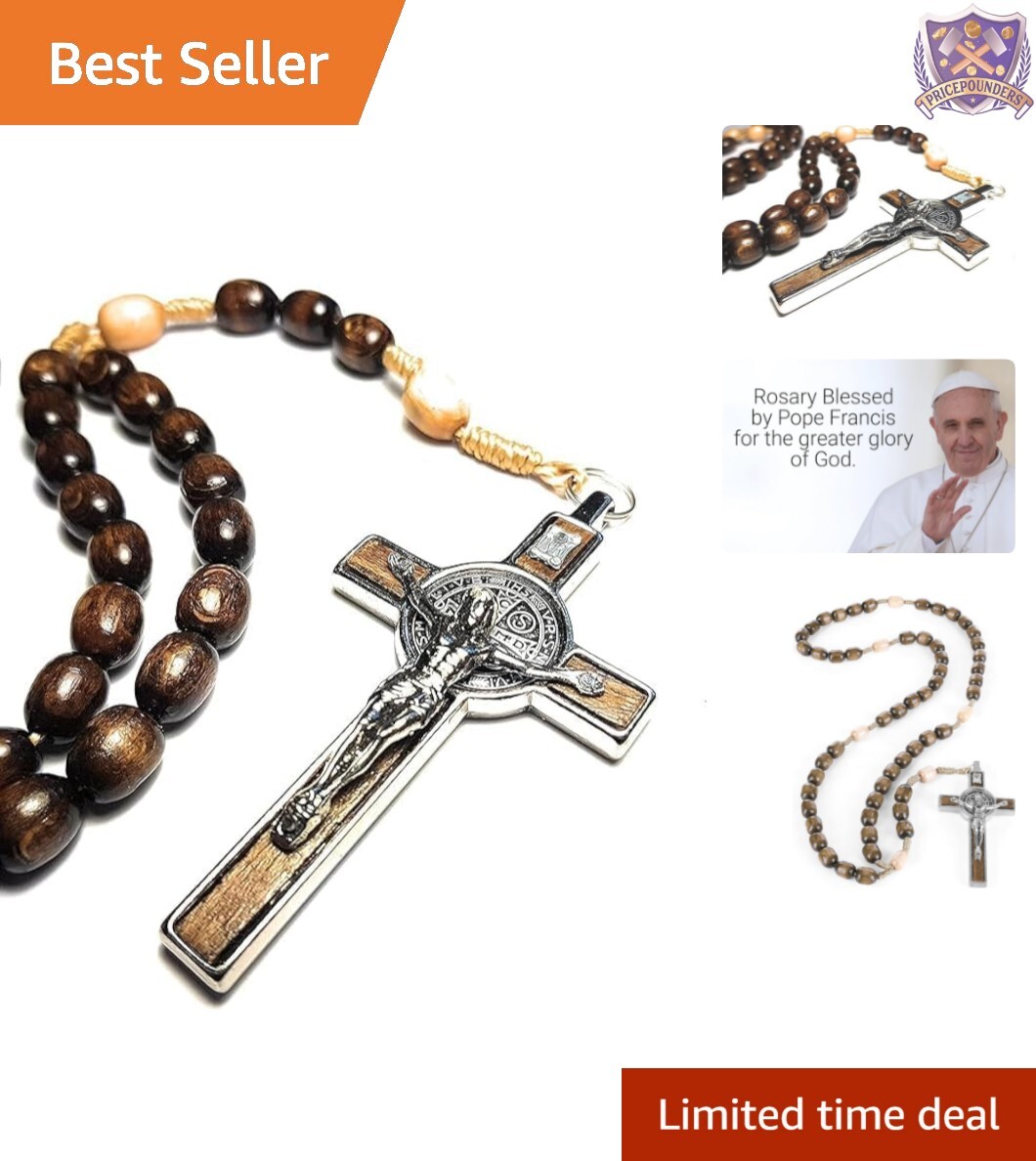 Authentic Italian Rosary Necklace Blessed by Pope - 21.5