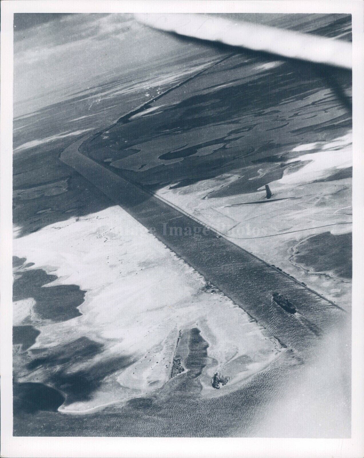 1956 Suez Canal Air Flight Sky View Transportation Cloud Vintage Press Photo