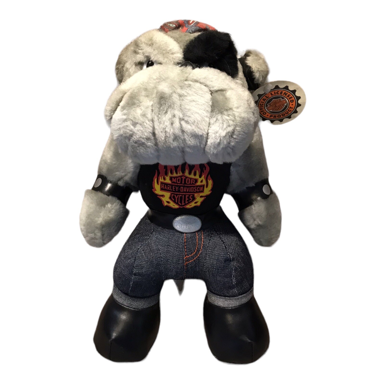 Vintage 1998 Harley Davidson Official Licensed Biker Plush Bulldog 12”