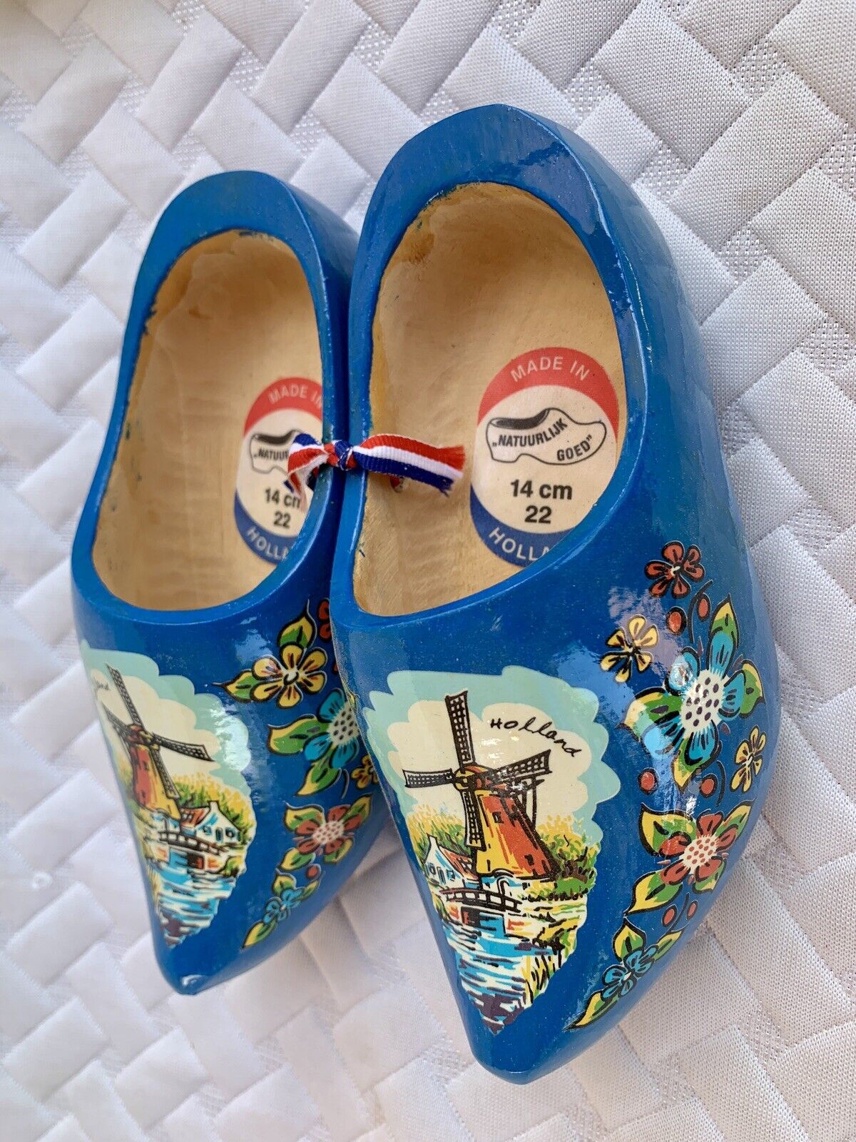 Dutch Hand Carved Wooden Shoes Clogs Holland Medium Netherlands Windmill