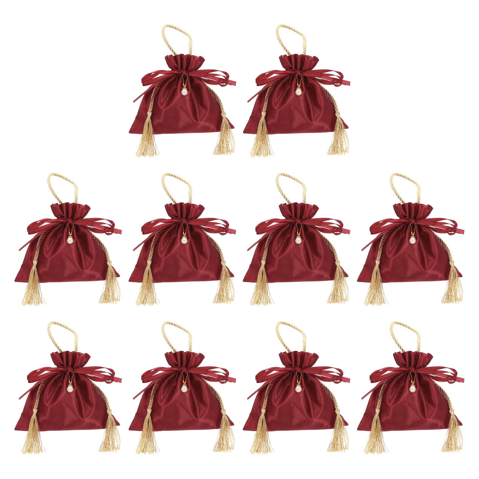 Patikil 10-Pack Velvet Gift Drawstring Bags, 6 X 6.3 Inch Velvet Pouches, Weddi_