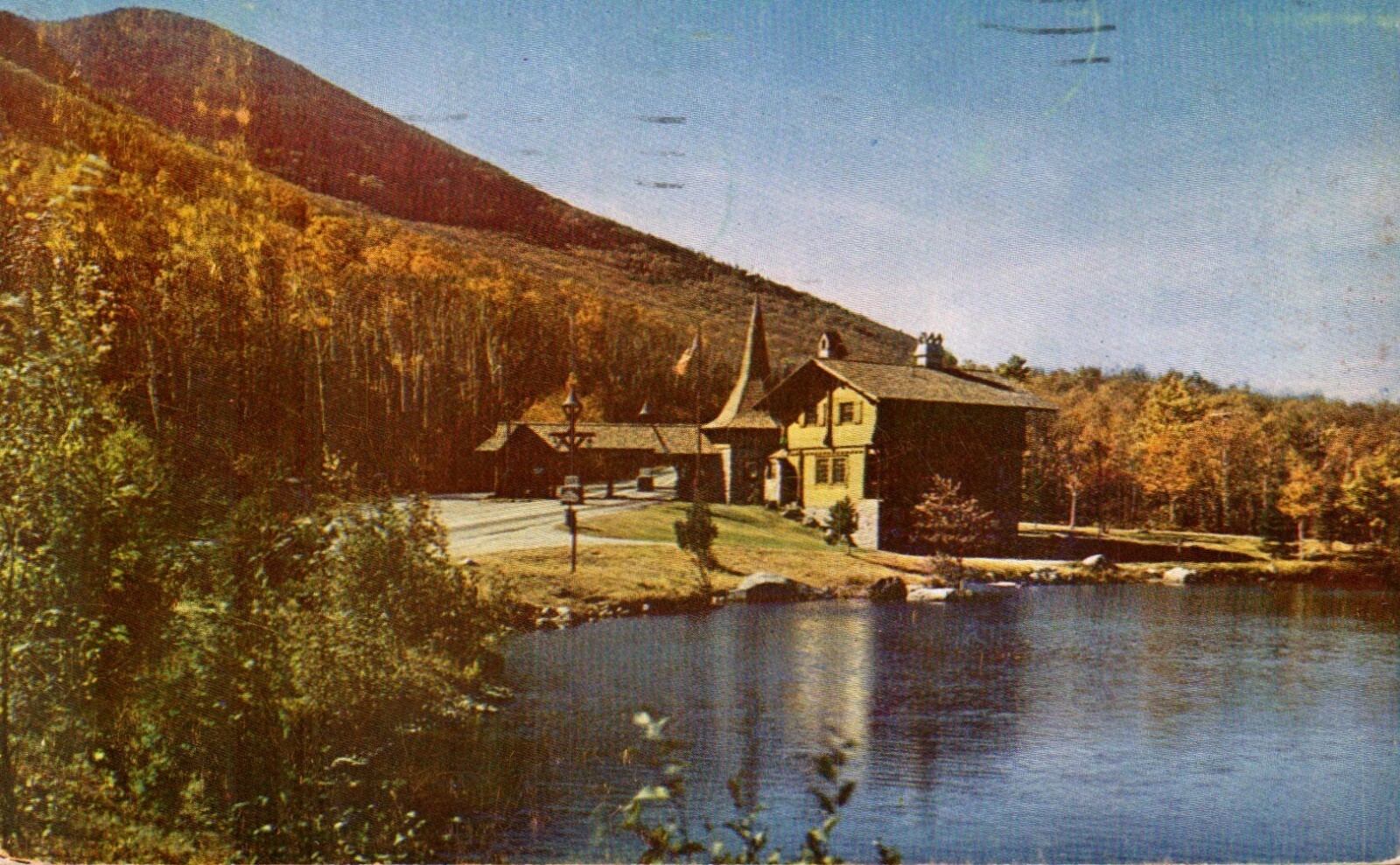 Toll House at Whiteface Mountain New York Vintage Postcard Adirondacks Posted