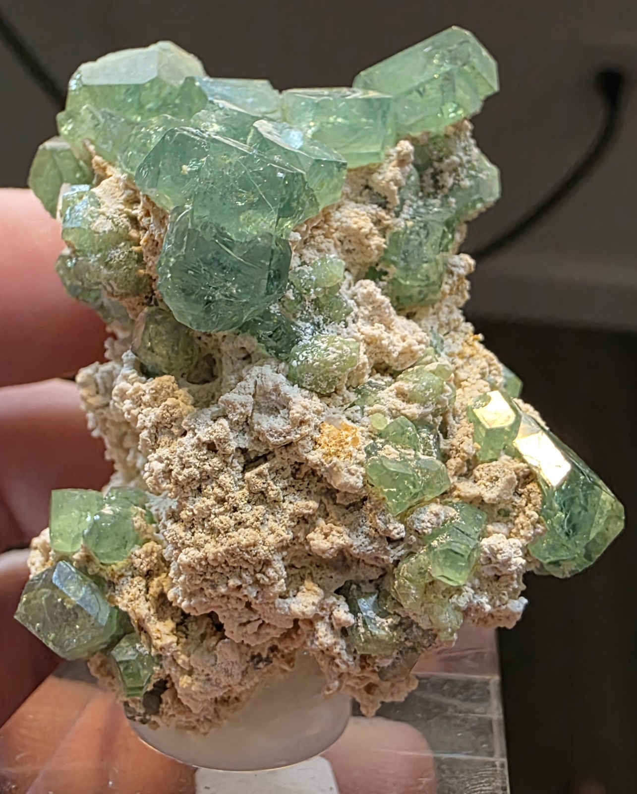 Green Demantoid Garnet Crystals Matrix Antetezambato Madagascar Mineral Specimen