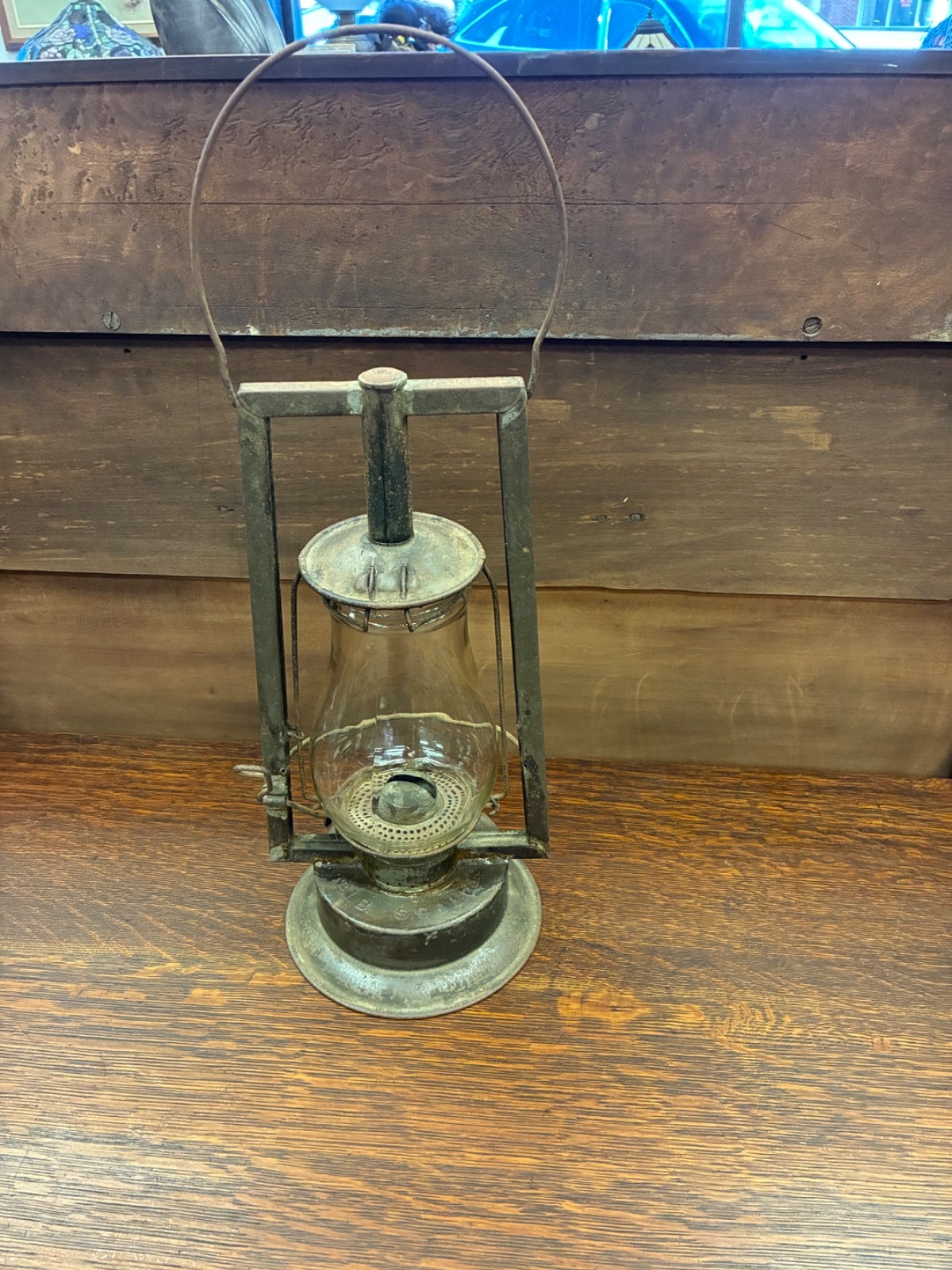 Rare Antique 1880s-1890s SG&L Co. No. 1B  Lift Kerosene Lantern Square Tube