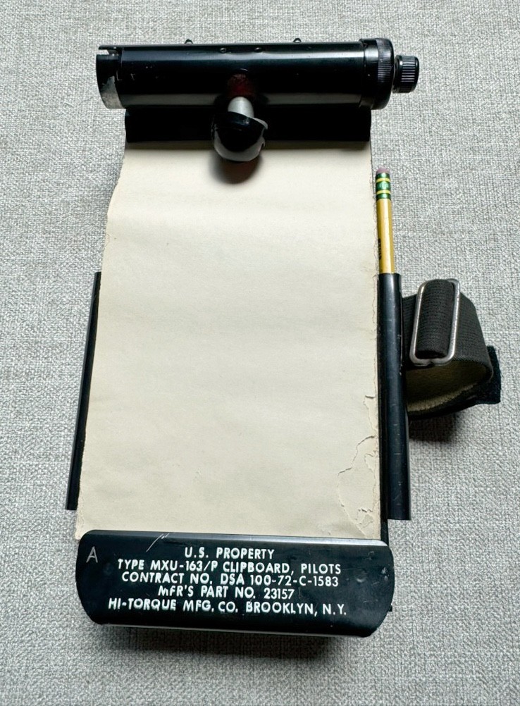 Vintage 1960s Lighted Pilot\'s Kneeboard Clipboard MXU-163/P U.S. Vietnam Era