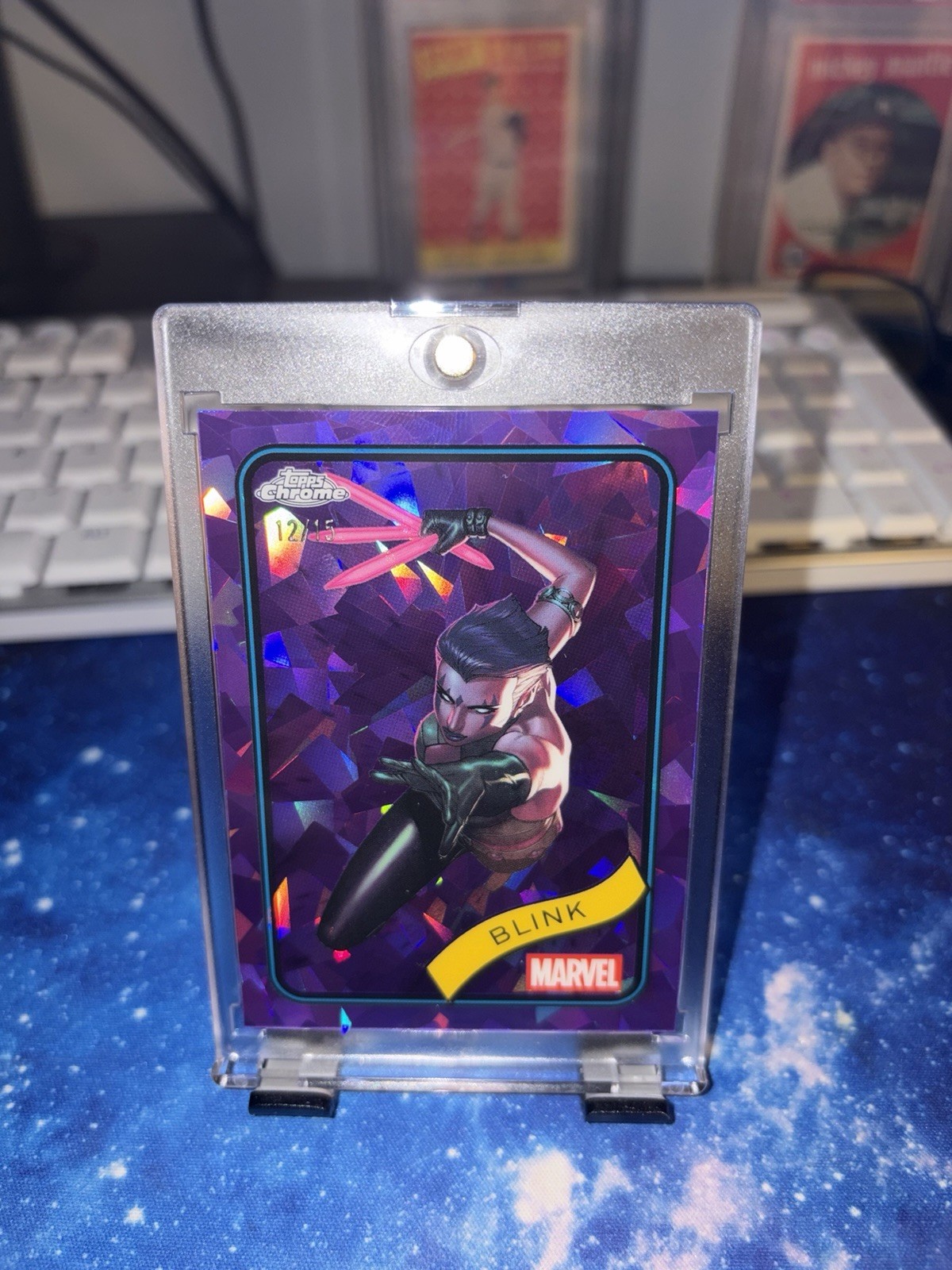 2025 Topps Chrome Marvel Sapphire Blink Purple Refractor /15 NM 2025 Topps Chrome Marvel Sapphire Blink Purple Refractor /15 NM