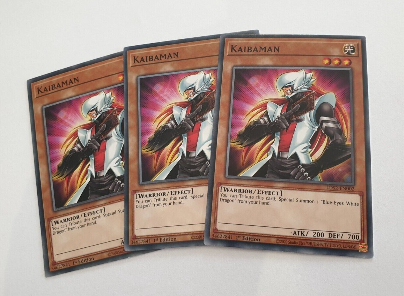 3 x Kaibaman - LDS2-EN002 - Common - 1st Edition NM - Yugioh Cards Playset 3 x Kaibaman - LDS2-EN002 - Common - 1st Edition NM - Yugioh Cards Playset