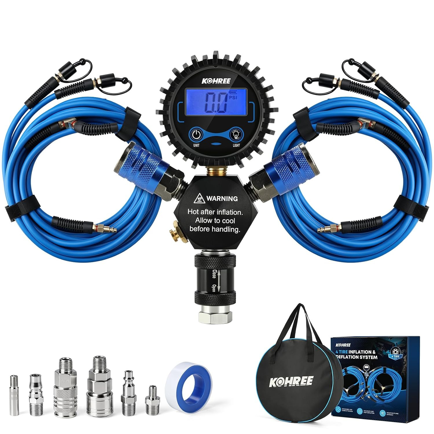 4 Tire Inflation & Deflation System, Fast Air up with Equal PSI