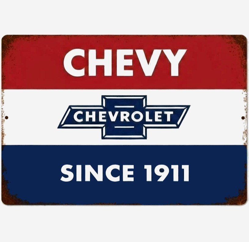 Chevrolet Chevy Since 1911 12 x 18 Vintage Novelty Metal Sign Made In USA New