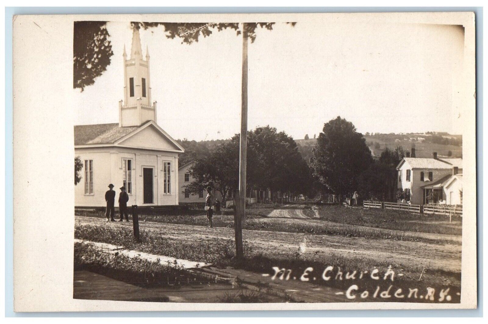 c1910's M. E. Church Colden New York NY RPPC Photo Posted Antique Postcard