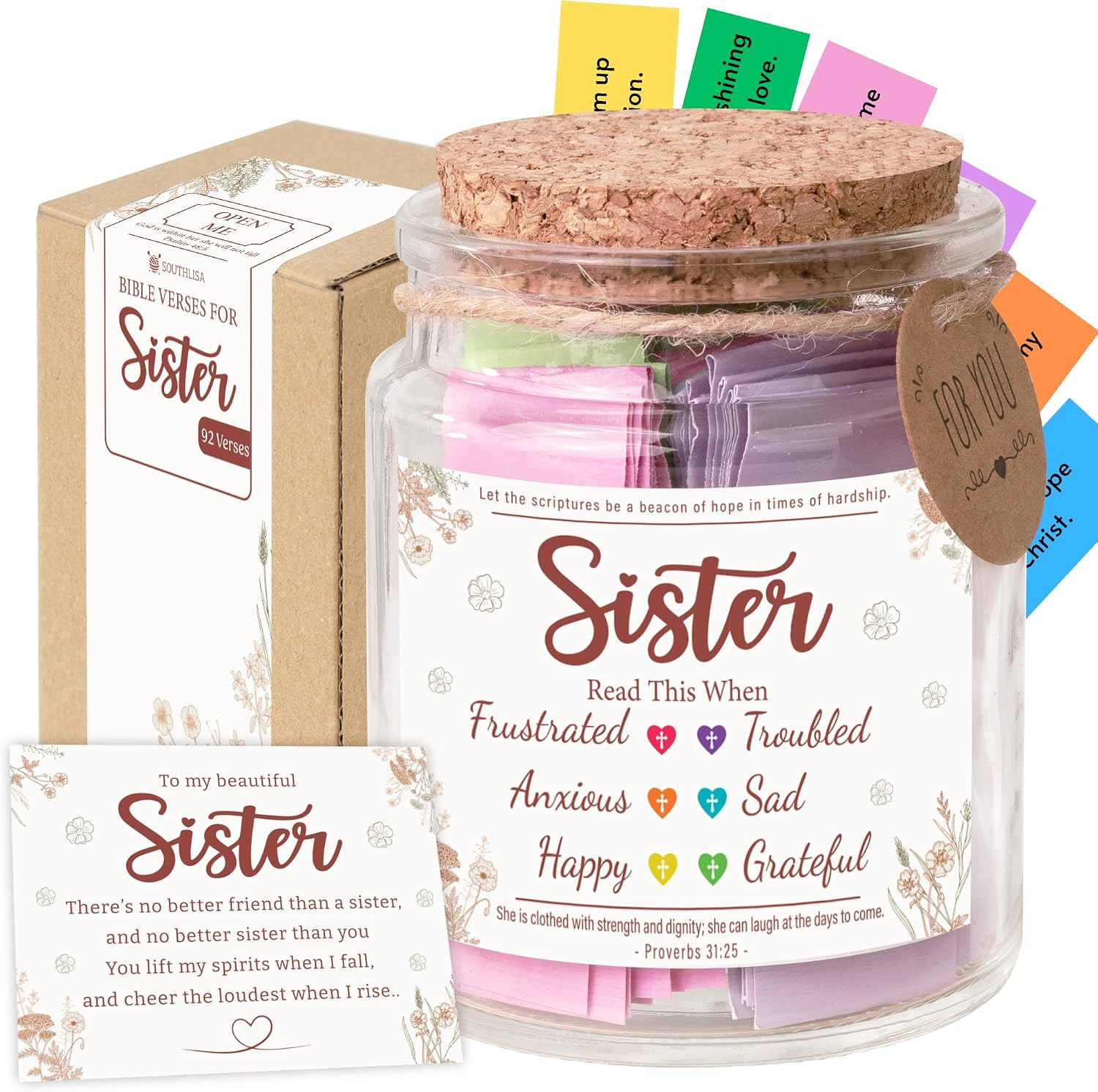 Bible Verses Jar for Sister – Graduation Day Gifts for Sister, Birthday Gifts fo