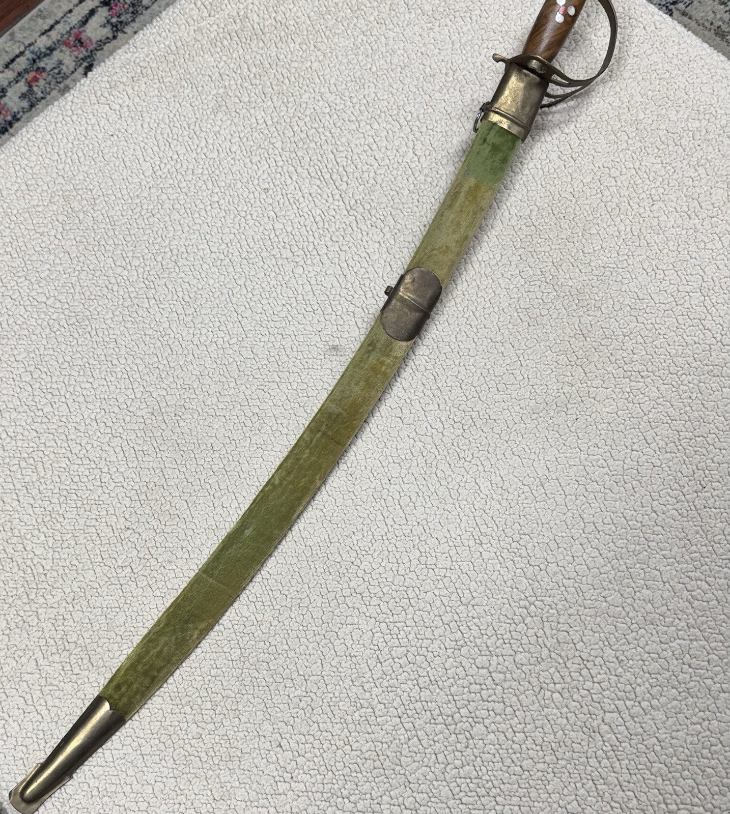 Vintage Southeast Asia Cutlass Etched Sword & Sheath 37 Vintage Southeast Asia Cutlass Etched Sword & Sheath 37
