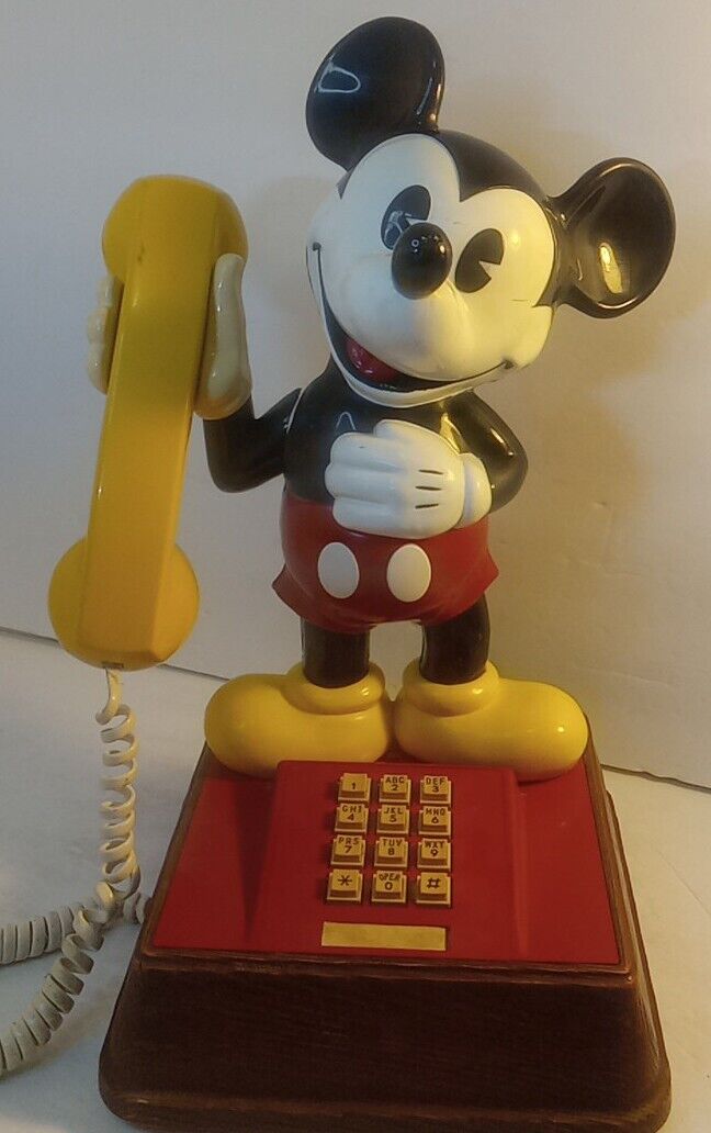 Vintage 1970's The Mickey Mouse Phone Landline Push Button Telephone Walt Disney