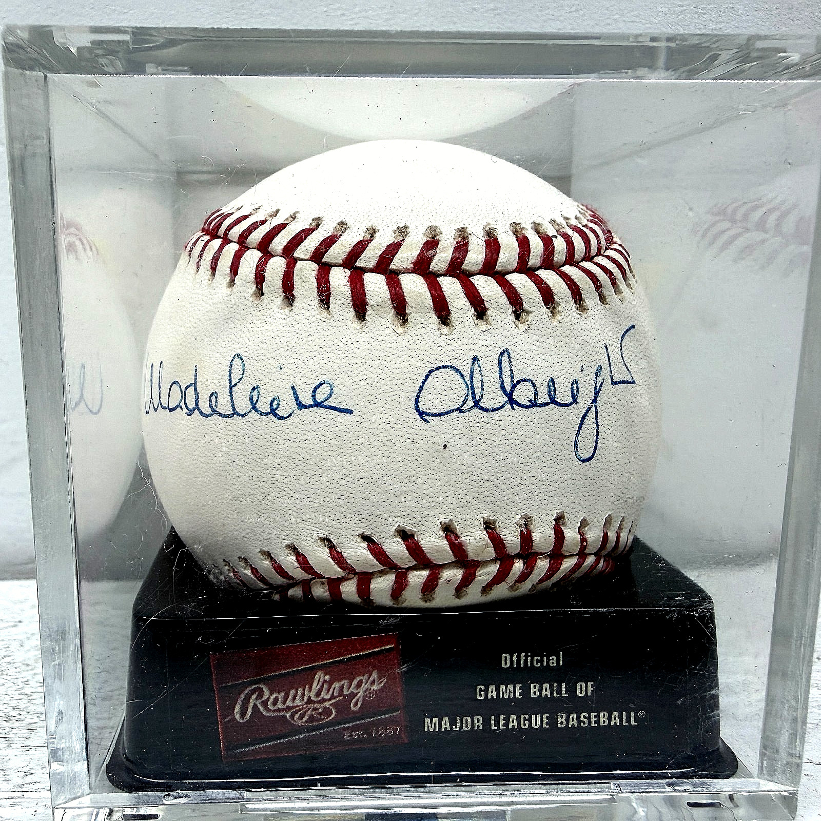 Madeleine Albright Signed Baseball Autograph MLB Rawlings Official Ball