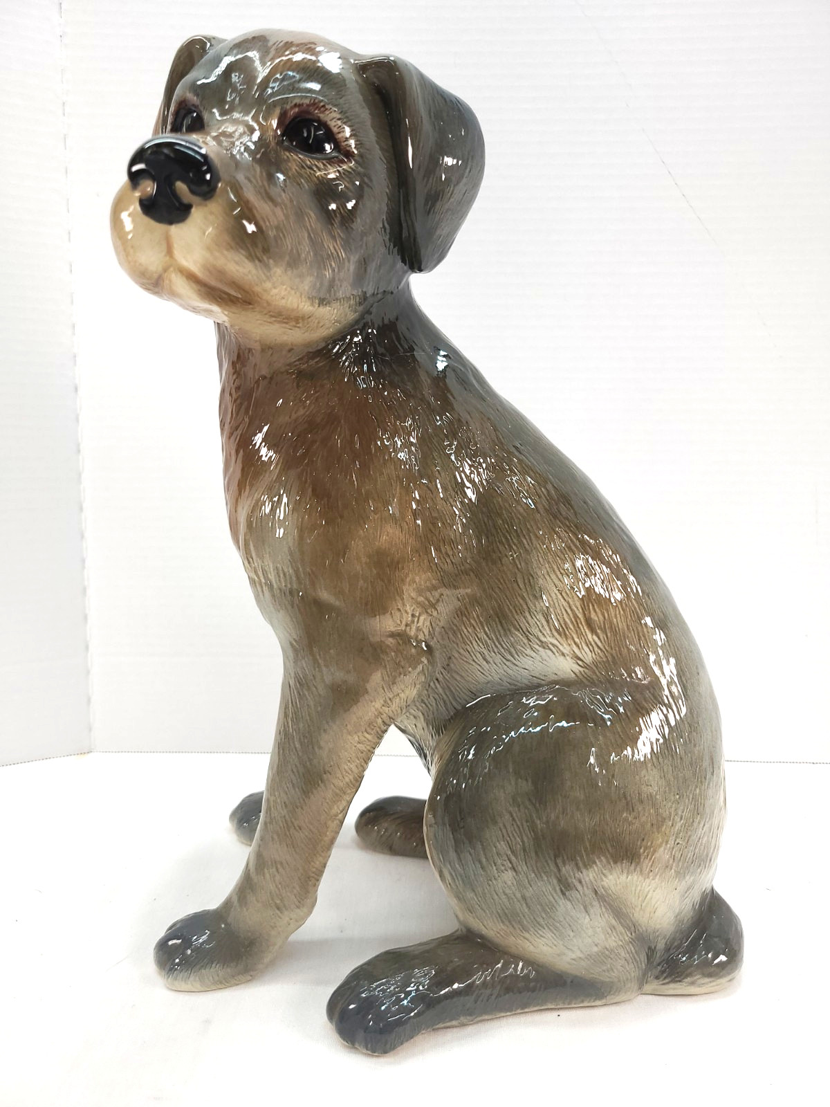 Vintage Large Ceramic Dog Handpainted 13.75\