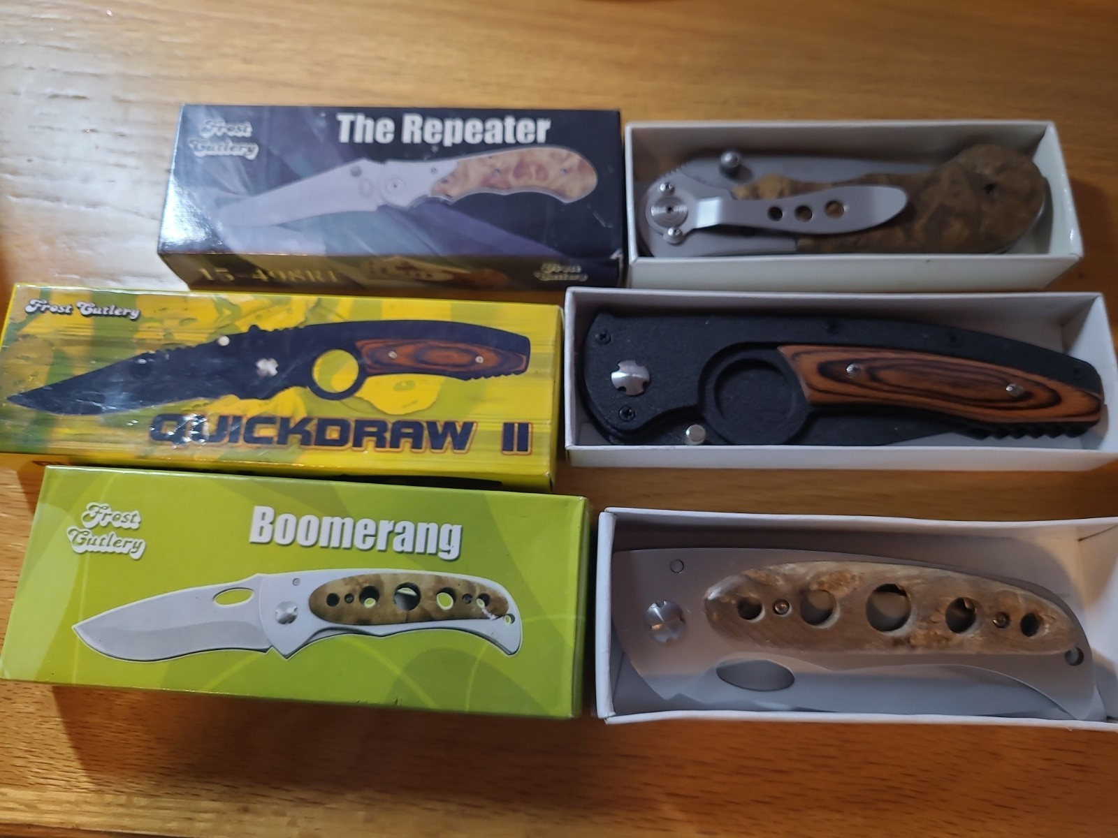 Lot of 3 Frost Cutlery knives Knife NEW in box Belt Clip 4.5\
