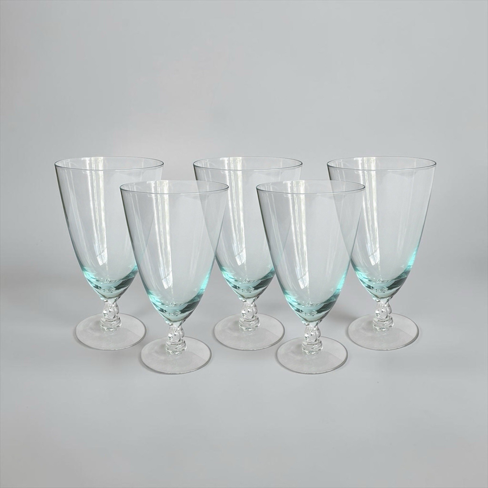 Set of Five Fostoria Rhapsody Turquoise Blue 6 1/4