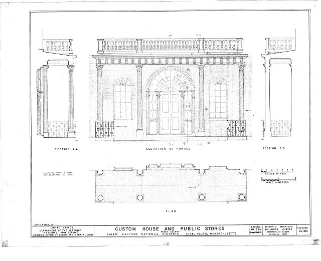Salem Massachusetts 1930s Custom House Public Stores 178 Derby Street HABS